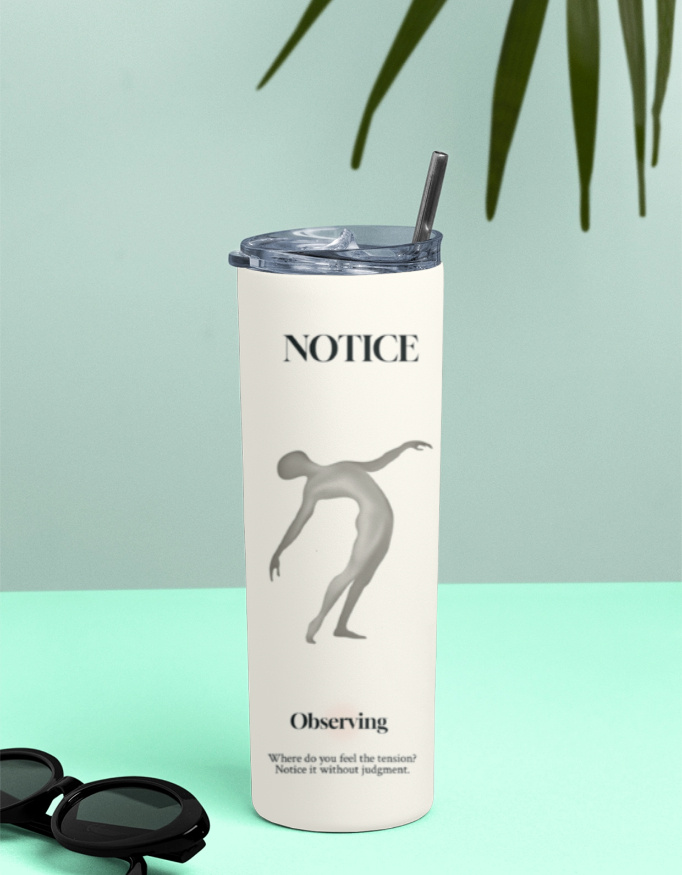 HERE MIND — The "Somatic Release" 304 Stainless Steel Studio Tumbler in Ivory