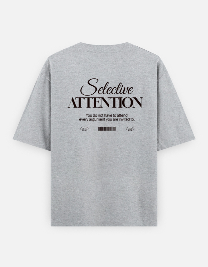 The "Selective Attention" Unisex Heavyweight Oversized Tee - Image 5