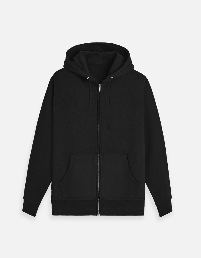 The "Architectural Resilience" 400 GSM Heavyweight Unisex Zip Hoodie in Onyx Absolute - Image 2