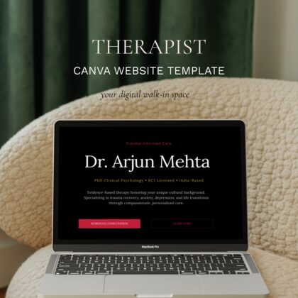 Luxe Ultra-Minimalist Canva Therapist Website Template